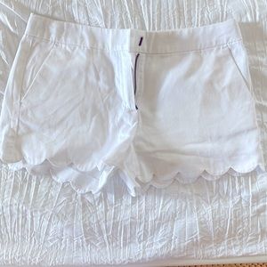 White scalloped shorts